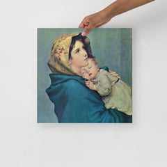 The Madonna of the Street By Roberto Ferruzzi poster on a plain backdrop in size 16x16”.