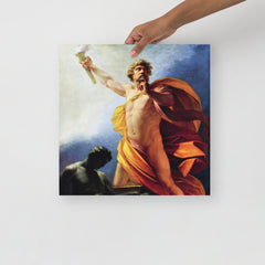 A Prometheus Brings Fire to Mankind by Heinrich Fuger poster on a plain backdrop in size 16x16”.