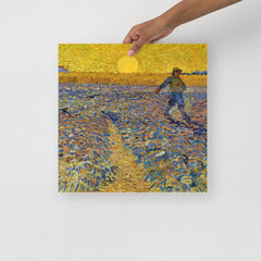 The Sower by Vincent Van Gogh poster on a plain backdrop in size16x16”.