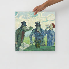 The Drinkers by Vincent Van Gogh poster on a plain backdrop in size 16x16”.
