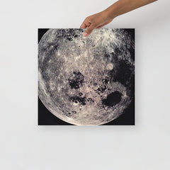 A Far Side of the Moon by Apollo 8 poster on a plain backdrop in size 16x16”.