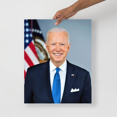 A Joe Biden Official Portrait poster on a plain backdrop in size 16x20”.
