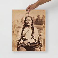 A Sitting Bull by Goff poster on a plain backdrop in size 16x20”.