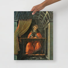 A St. Augustine in his Cell by Sandro Botticelli poster on a plain backdrop in size 16x20”.