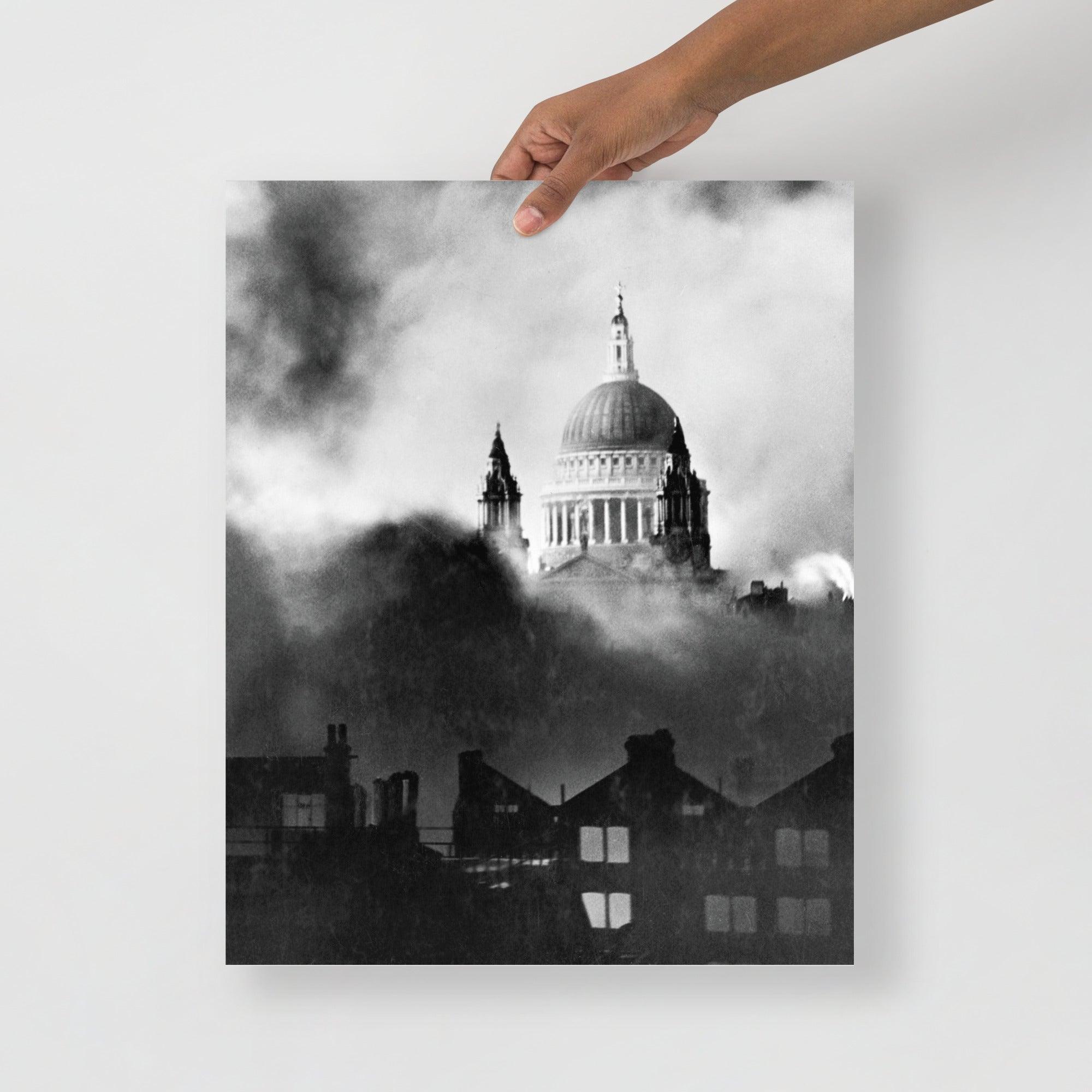 A St Paul's Survives poster on a plain backdrop in size 16x20”.