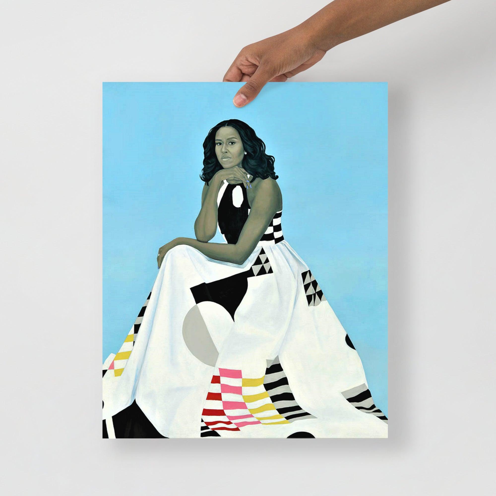 A First Lady Michelle Obama poster on a plain backdrop in size 16x20”.