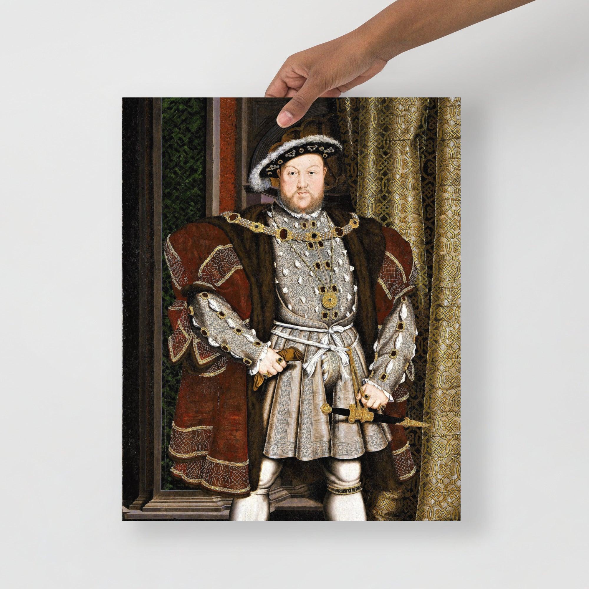 A Henry VIII Of England poster on a plain backdrop in size 16x20”.
