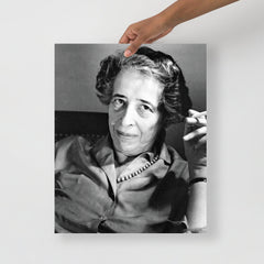 A Hannah Arendt poster on a plain backdrop in size 16x20”.
