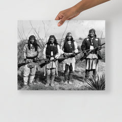 A Geronimo and His Warriors poster on a plain backdrop in size 16x20”.
