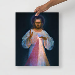 A Divine Mercy by Eugeniusz Kazimirowski poster on a plain backdrop in size 16x20”.