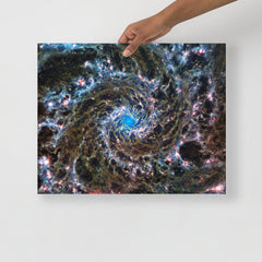 A Phantom Galaxy By James Webb Space Telescope poster on a plain backdrop in size 16x20”.