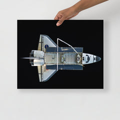 A Space Shuttle Atlantis poster on a plain backdrop in size 16x20”.