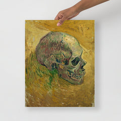 A Skull 1887 by Vincent Van Gogh poster on a plain backdrop in size 16x20”.