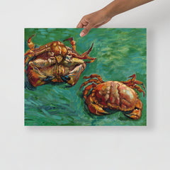 A Two Crabs By Vincent Van Gogh poster on a plain backdrop in size 16x20”.