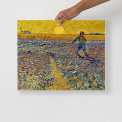 The Sower by Vincent Van Gogh poster on a plain backdrop in size16x20”.