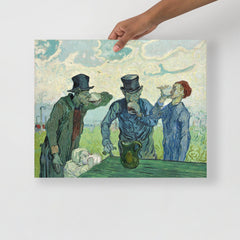 The Drinkers by Vincent Van Gogh poster on a plain backdrop in size 16x20”.