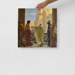 An Ecce Homo poster on a plain backdrop in size 18x18”.