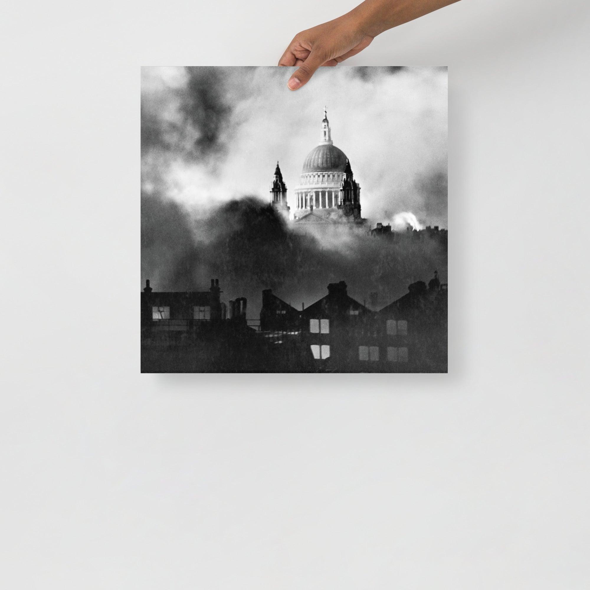 A St Paul's Survives poster on a plain backdrop in size 18x18”.