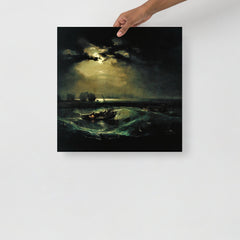 A Fishermen at Sea by William Turner poster on a plain backdrop in size 18x18”.