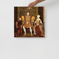 A Family of Henry VIII poster on a plain backdrop in size 18x18”.