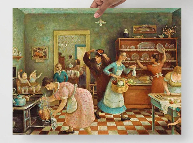 A Thanksgiving by Doris Lee poster on a plain backdrop in size 18x24”.