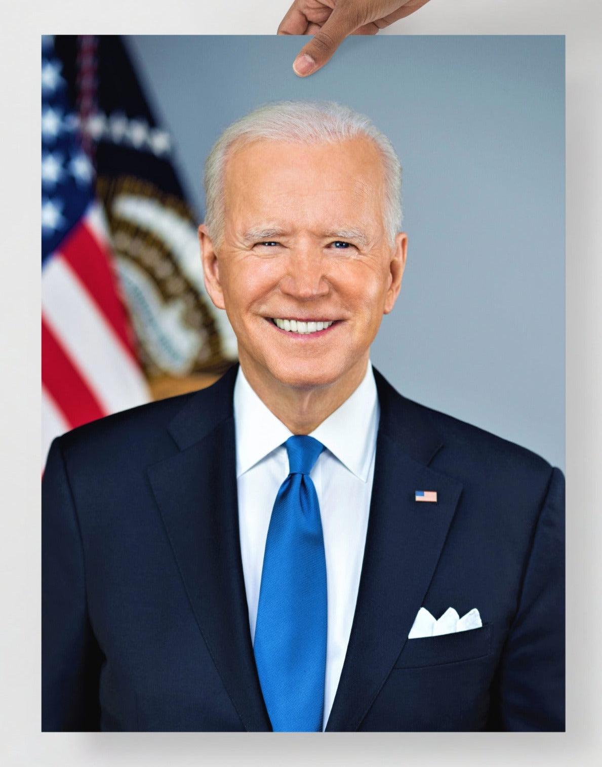 A Joe Biden Official Portrait poster on a plain backdrop in size 18x24”.