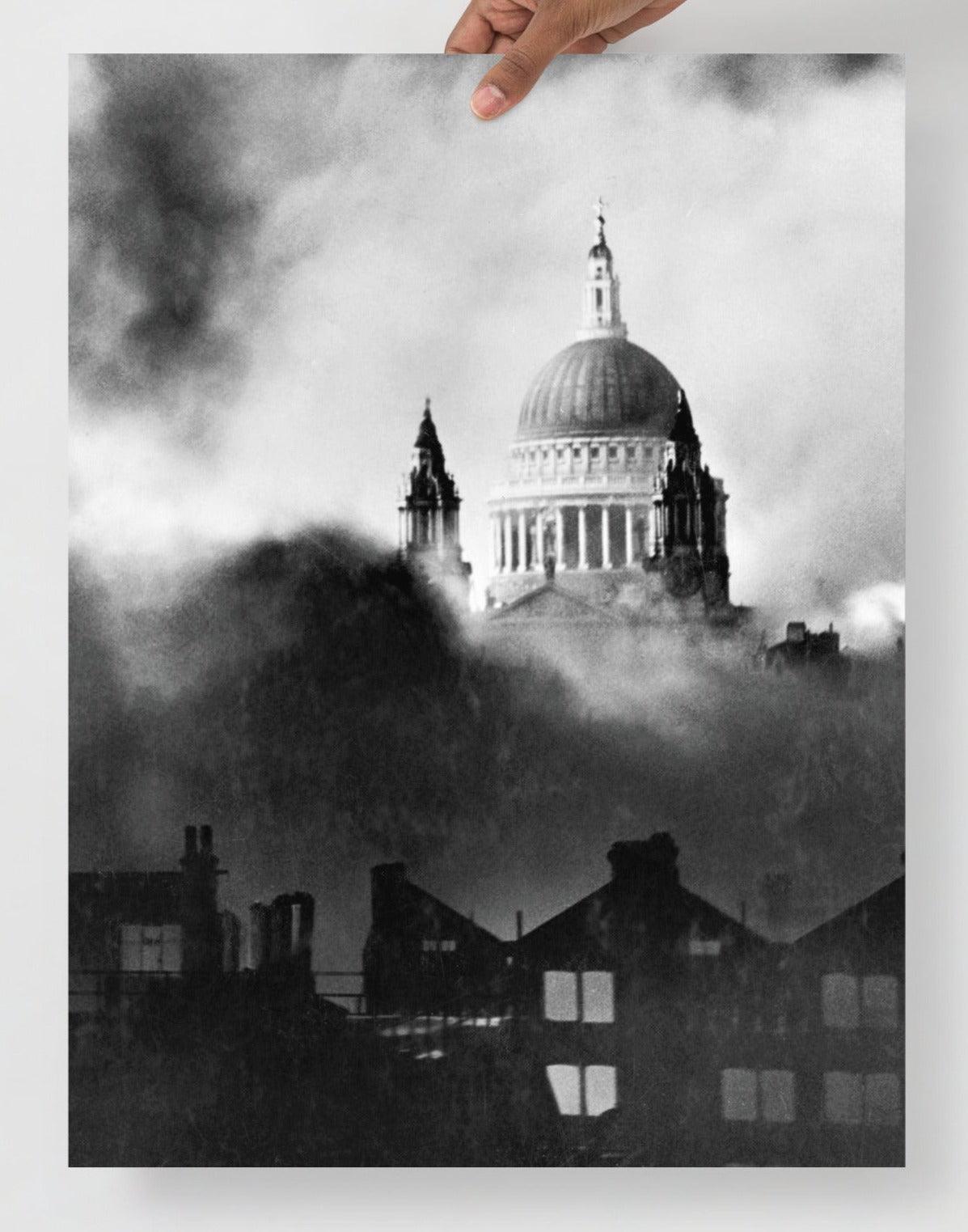 A St Paul's Survives poster on a plain backdrop in size 18x24”.