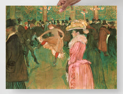 An At the Moulin Rouge: The Dance by Henri Toulouse-Lautrec poster on a plain backdrop in size 18x24”.