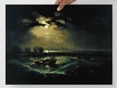 A Fishermen at Sea by William Turner poster on a plain backdrop in size 18x24”.