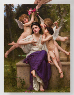 A Dream Of Spring by William Adolphe Bouguereau  poster on a plain backdrop in size 18x24”.