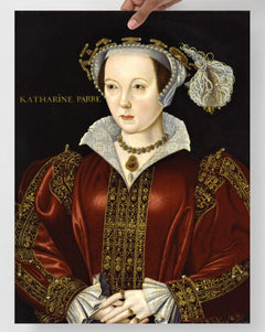 A Catherine Parr  poster on a plain backdrop in size 18x24”.