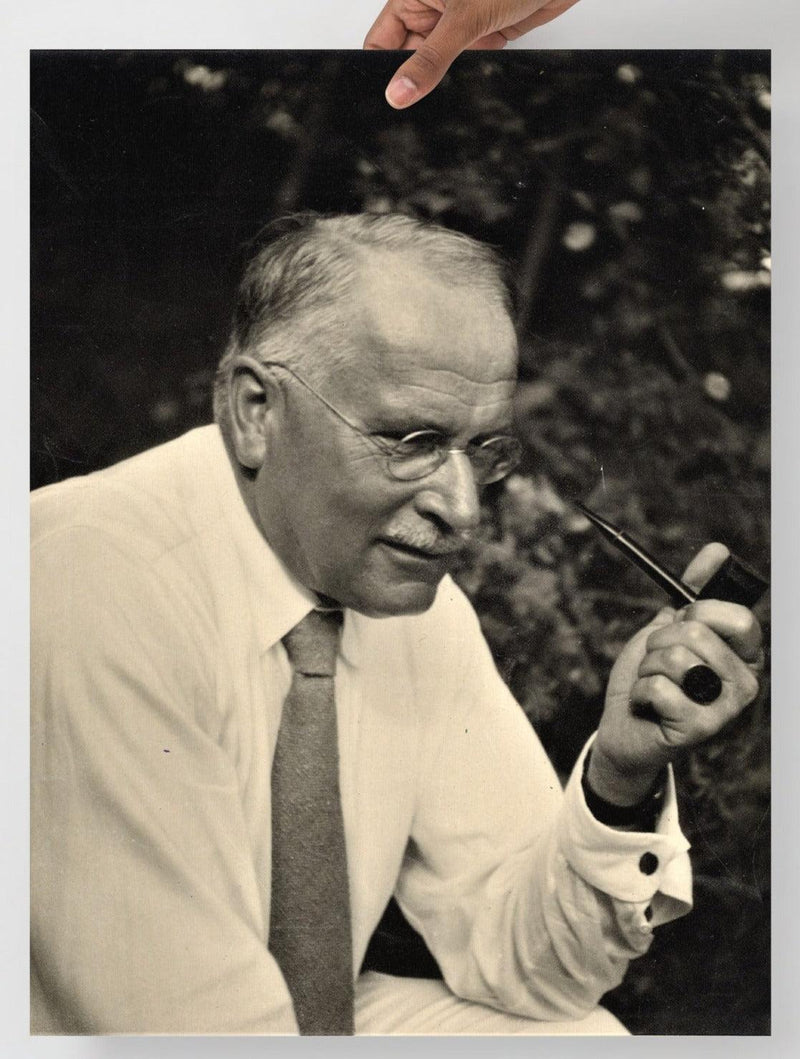 A Carl Jung poster on a plain backdrop in size 18x24”.