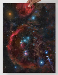 An Orion Constellation  poster on a plain backdrop in size 18x24”.