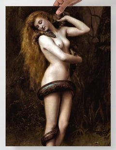 A Lilith by John Collier poster on a plain backdrop in size 18x24”.