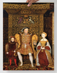 A Family of Henry VIII poster on a plain backdrop in size 18x24”.