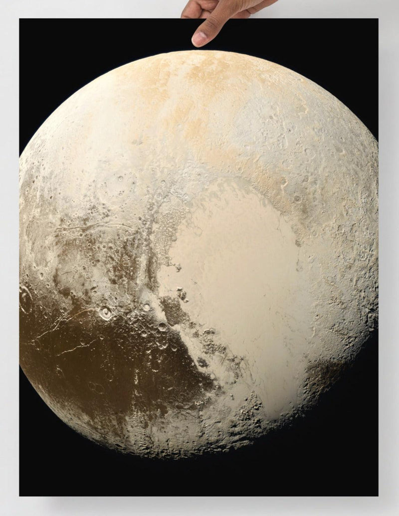 A Pluto poster on a plain backdrop in size 18x24”.