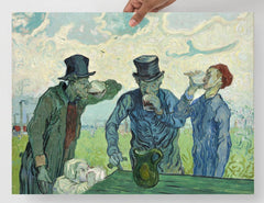 The Drinkers by Vincent Van Gogh poster on a plain backdrop in size 18x24”.
