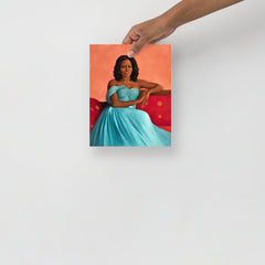 A Michelle Obama poster on a plain backdrop in size 8x10".