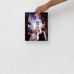 A Queen Elizabeth Coronation poster on a plain backdrop in size 8x10”.