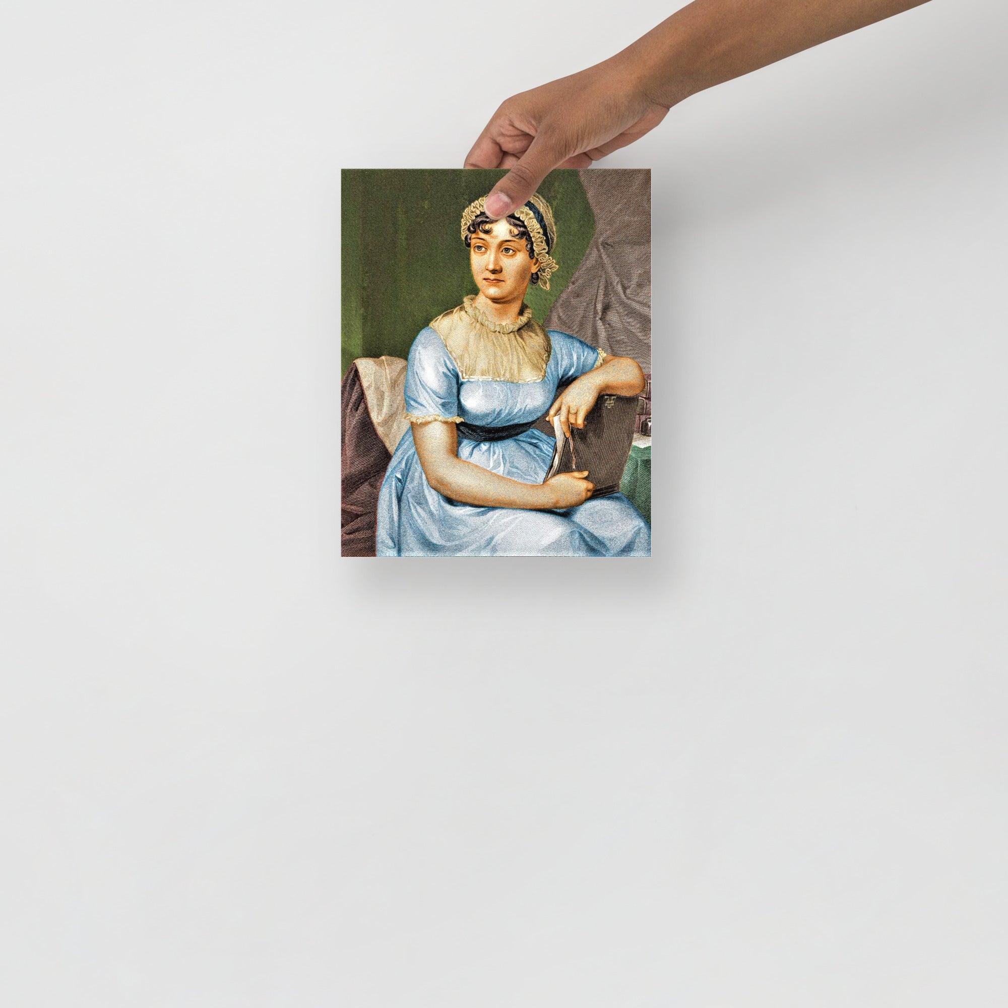 A Jane Austen poster on a plain backdrop in size 8x10”.
