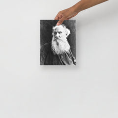 A Leo Tolstoy poster on a plain backdrop in size 8x10”.