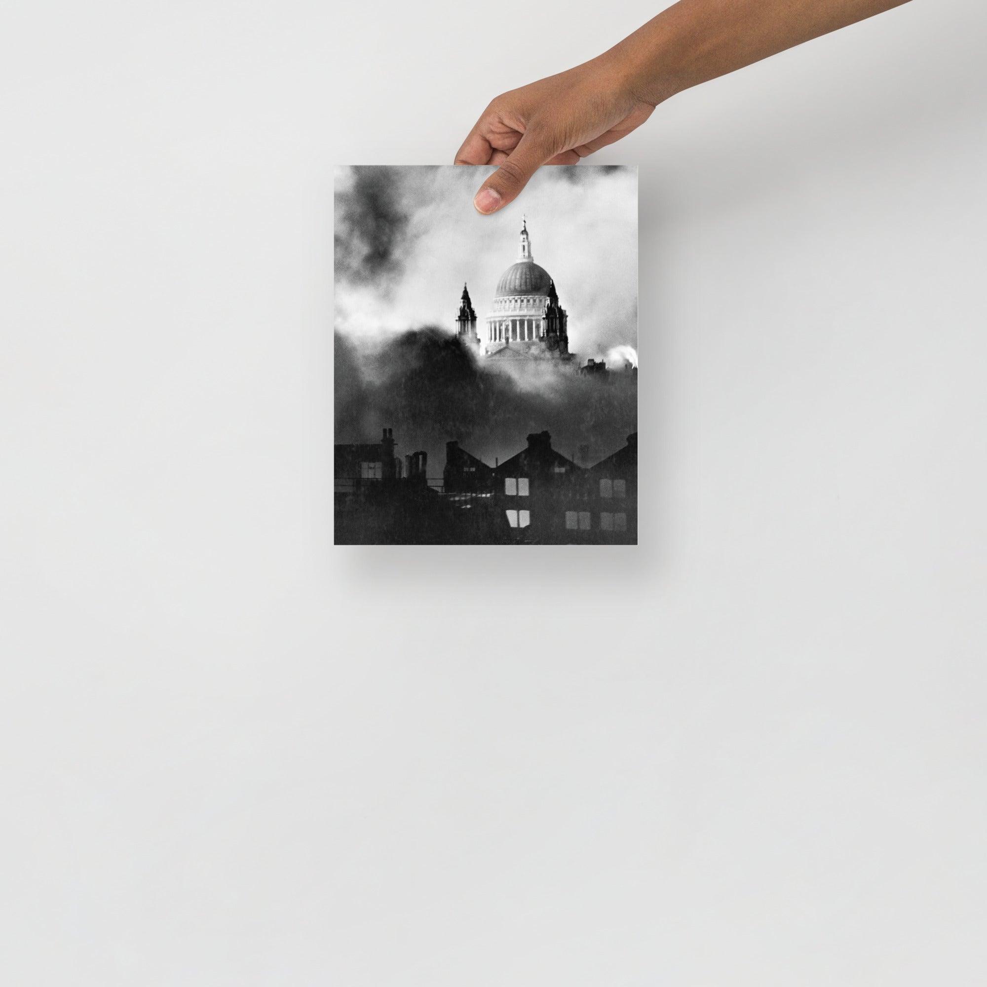A St Paul's Survives poster on a plain backdrop in size 8x10”.