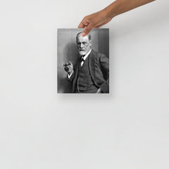 A Sigmund Freud Portrait poster on a plain backdrop in size 8x10”.