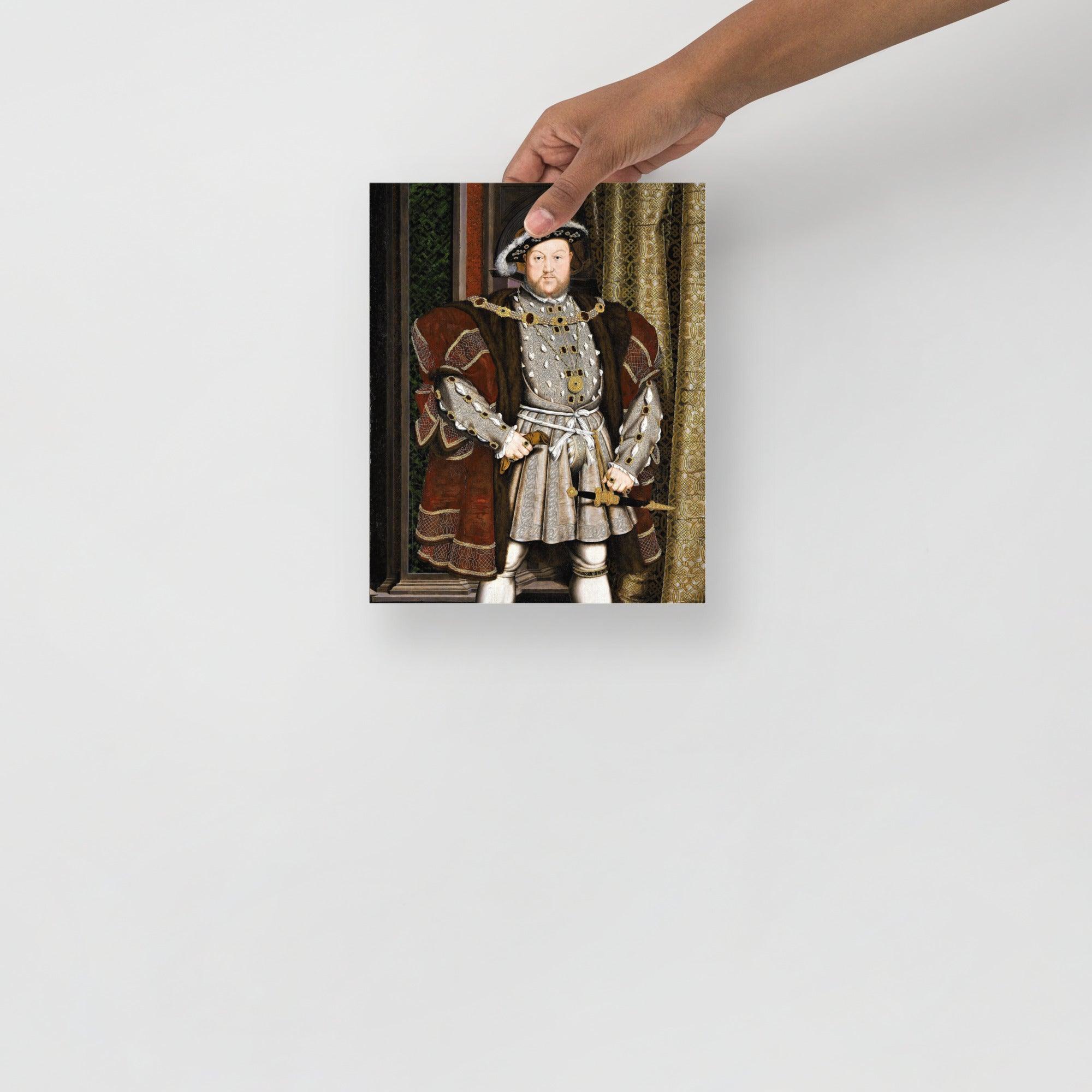 A Henry VIII Of England poster on a plain backdrop in size 8x10”.