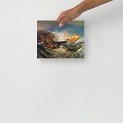 The Shipwreck by J. M. W. Turner poster on a plain backdrop in size 8x10”.