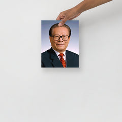 A Jiang Zemin Official Portrait poster on a plain backdrop in size 8x10”.