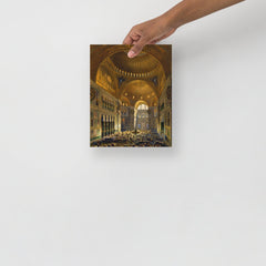 A Hagia Sophia (Aya Sofia) Church by Gaspare Fossati poster on a plain backdrop in size 8x10”.