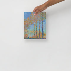 A Poplars on the Bank of the Epte River by Claude Monet poster on a plain backdrop in size 8x10”.