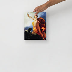 A Prometheus Brings Fire to Mankind by Heinrich Fuger poster on a plain backdrop in size 8x10”.