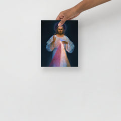 A Divine Mercy by Eugeniusz Kazimirowski poster on a plain backdrop in size 8x10”.